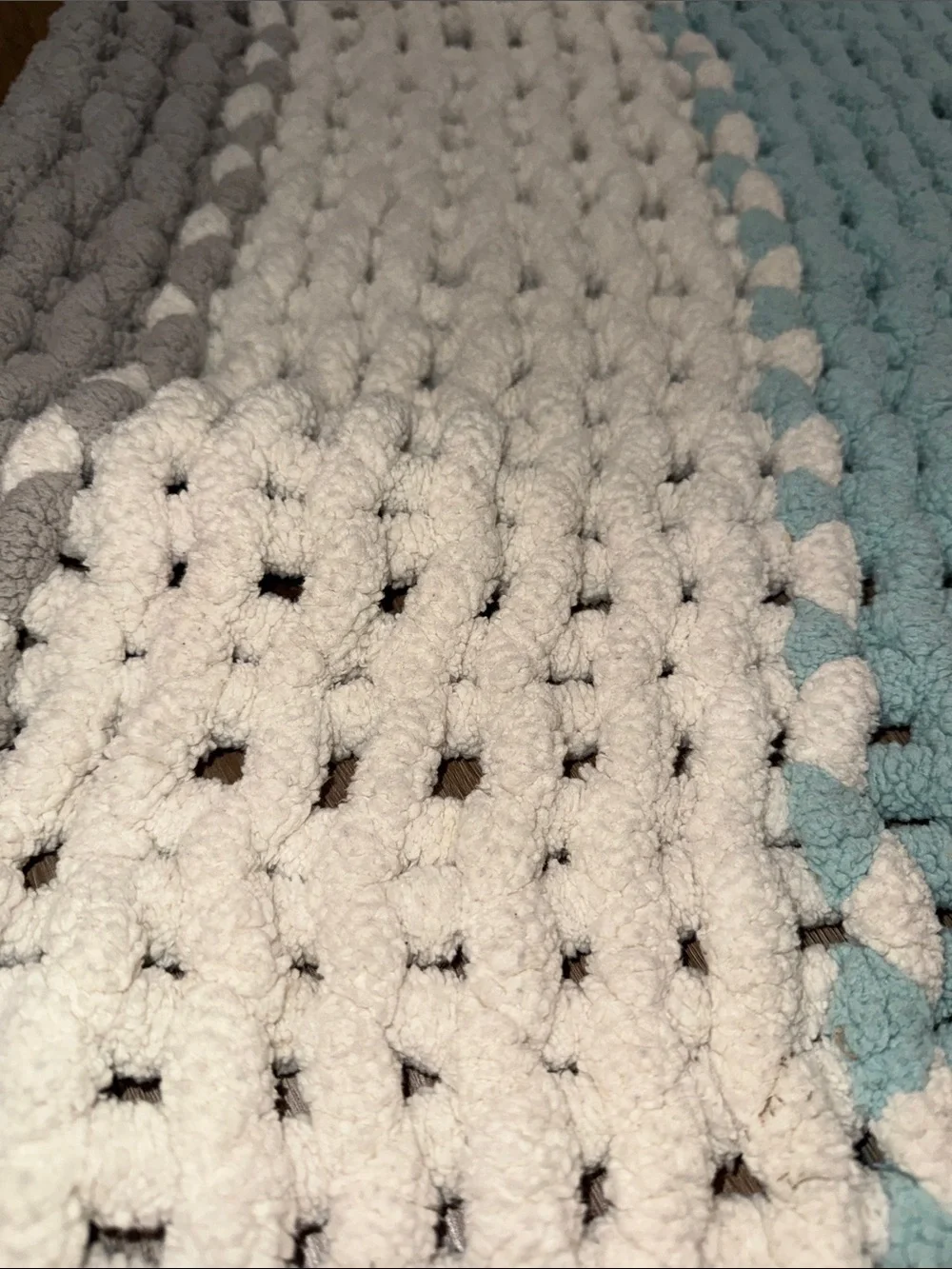 Cozy Chunky Hand Knit 55 inch Square Blanket